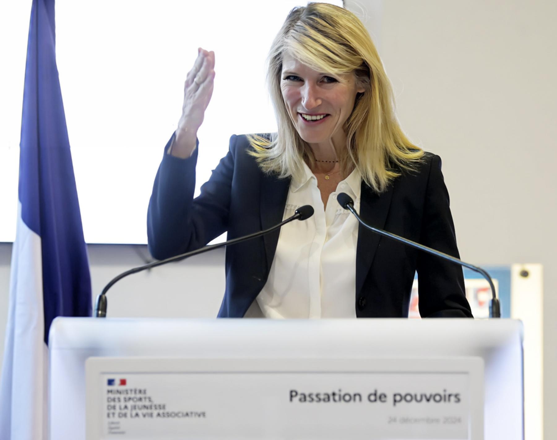 Marie Barsacq lors de la cérémonie de passation de pouvoirs, mardi 24 décembre 2024.